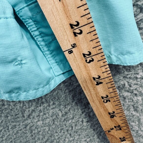 Reel Legends Men Shirt Small Blue Button Front Long Sleeve Fishing Vented Pocket - Picture 9 of 10